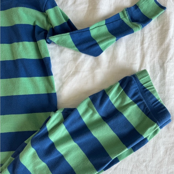 GAP Blue and Green Striped Organic Pajama Set - Picture 2 of 4